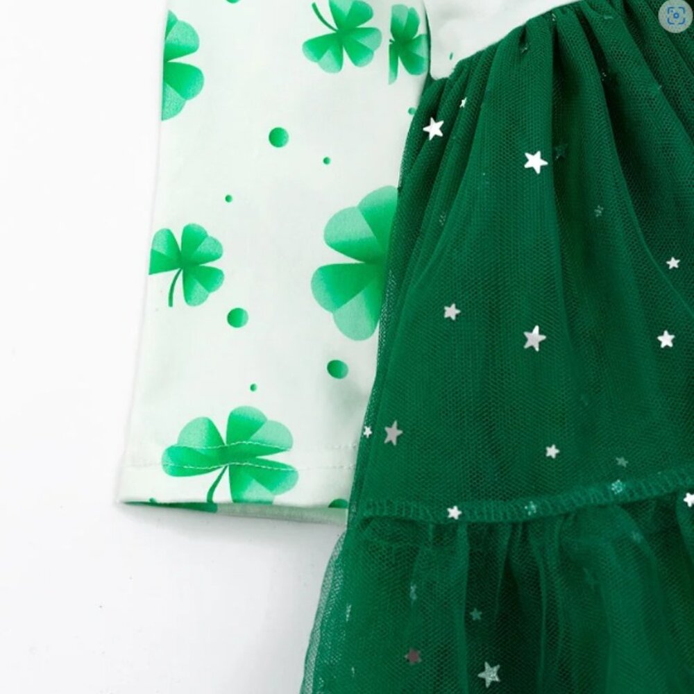 Boutique St Patrick's Day Girls Shamrock Tutu Dress - Picture 3 of 6